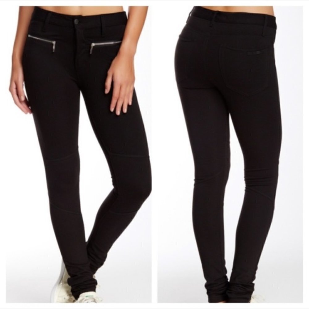 JOE'S BLACK LARA MOTO STRETCH SKINNY PANTS 29